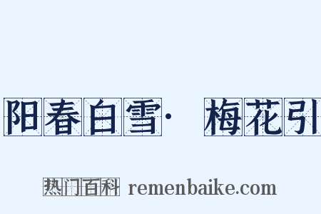 阳春白雪·梅花引是什么意思的图片